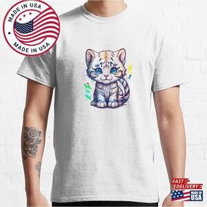 Cute White Tiger Watercolor Classic T-Shirt